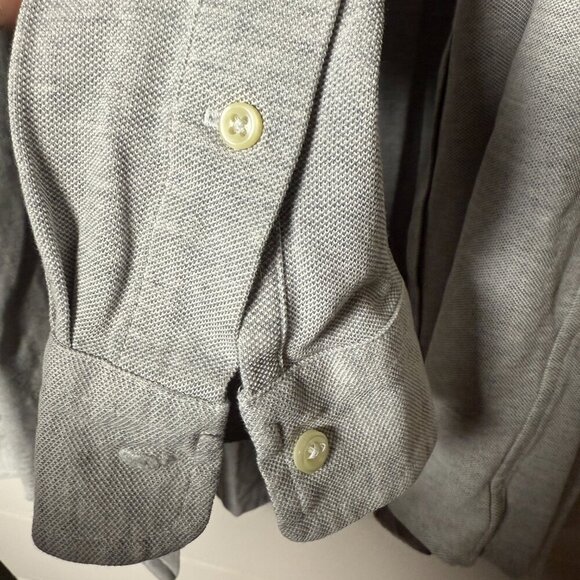 Ralph Lauren Knit Oxford Men's XL Long Sleeve Button Down Light Gray - Picture 5 of 13
